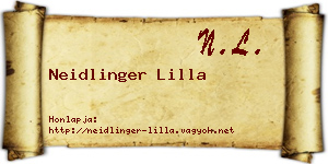 Neidlinger Lilla névjegykártya